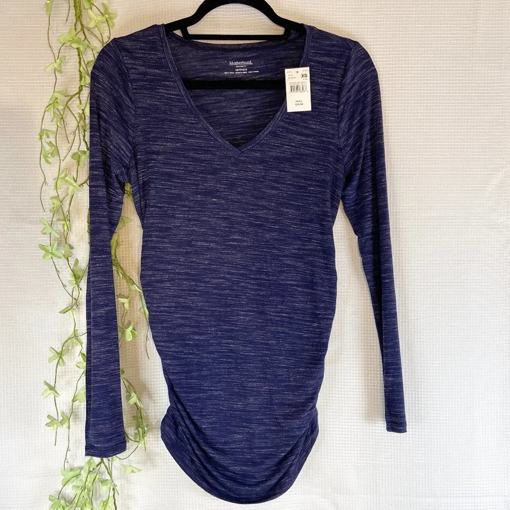 Motherhood Maternity Long Sleeve T-Shirt Blue Extra Small - Picture 3 of 7